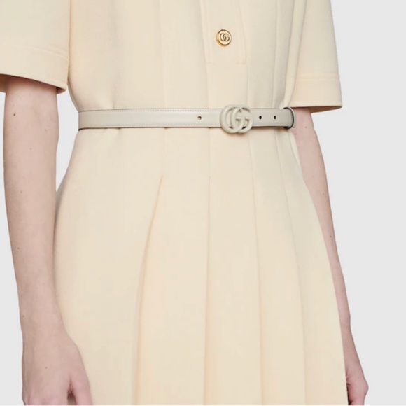 SOLD‼️ Gucci GG thin Marmont belt - NWT All white - Picture 3 of 9